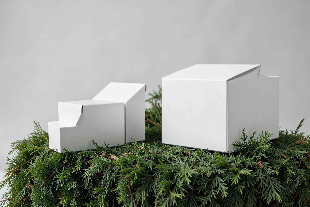 Illustrative unmarked packaging in different sizes
